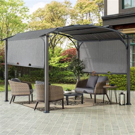 Sunjoy Patio Pergola Outdoor Retractable Pergola With Adjustable