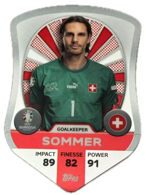 Topps Match Attax Euro Shield Karte Yann Sommer Sc Schweiz Eur