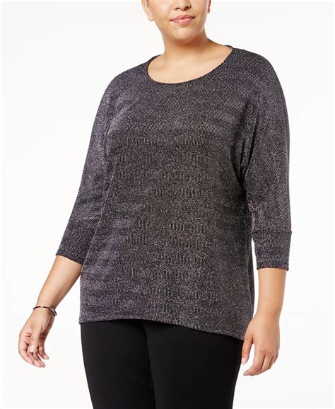 Alfani Plus Size Metallic Top Created For Macys Macys