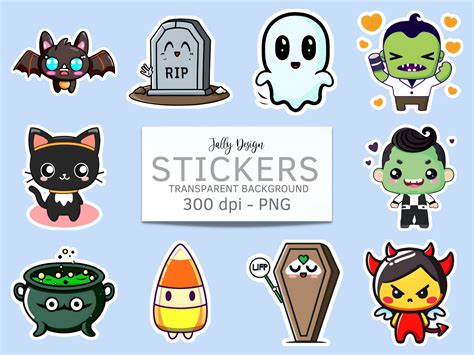 Kawaii Halloween Stickers Graphic by jallydesign · Creative Fabrica