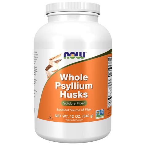 Buy Now Supplements Whole Psyllium Husks Granule Non Gmo Project Verified Soluble Fiber 12