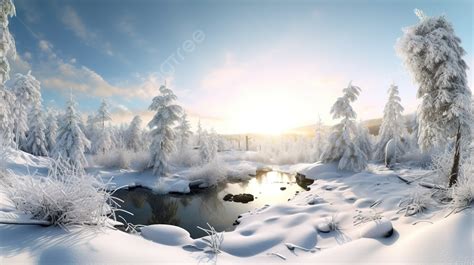 Winter Wonderland A D Landscape Of Snowy Serenity Background Snowy