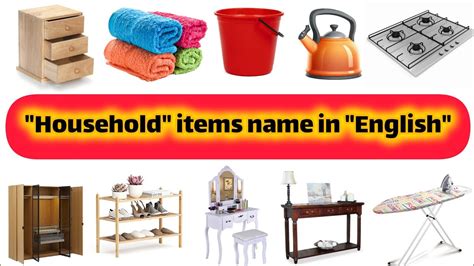 Household Items Names In English With Pictures Household Items