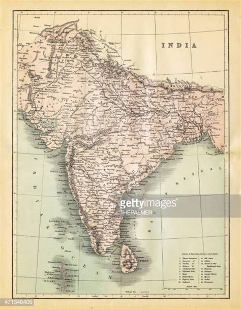 map of india 1860 vector image & clipart | Royalty Free