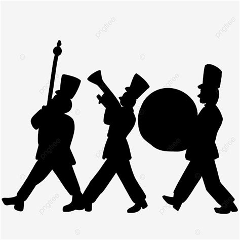 Banda De Marcha Blanco Y Negro Clipart Png Dibujos Marching Band