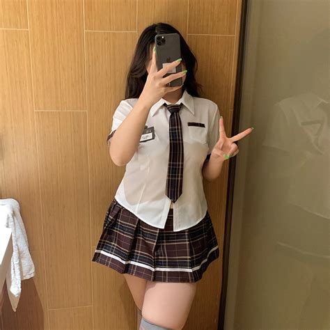 Plus Size Sexy Lingerie Campus JK Uniform Seductive Role Play Pure
