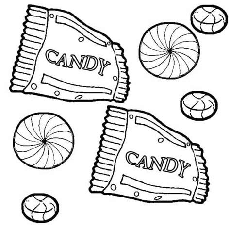 Coloriage Bonbons de Noël télécharger et imprimer gratuit sur