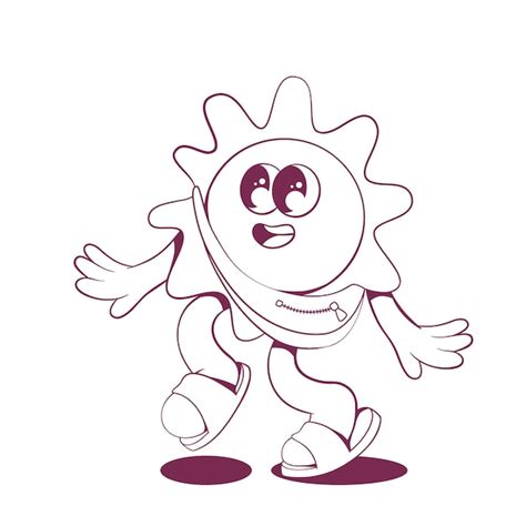 Premium Vector Retro Groovy Sun Mascot Character