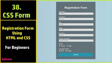 How To Create Registration Form In HTML And CSS How To Make