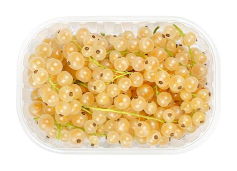 Premium Photo | White currant berries in a clear plastic box