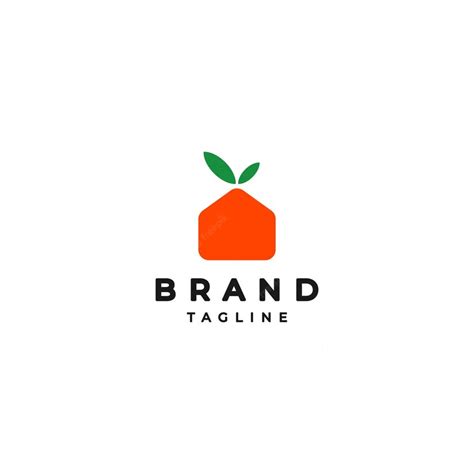 Premium Vector | Fresh orange shaped house icon. orange fruit shaped ...