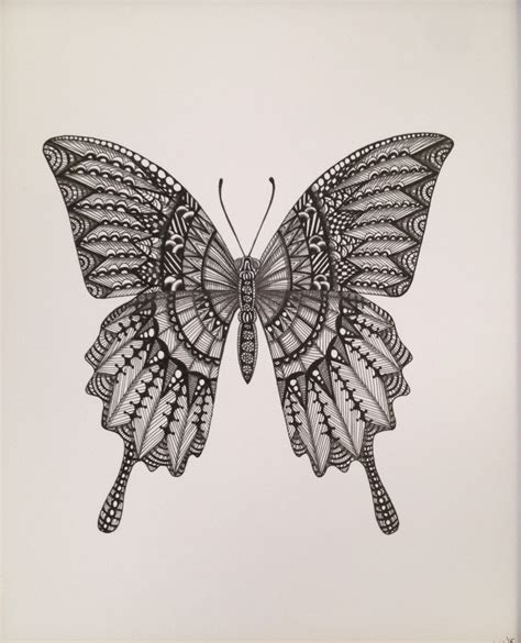 Zentangle Butterfly Version 1 By Artschmidt On Etsy