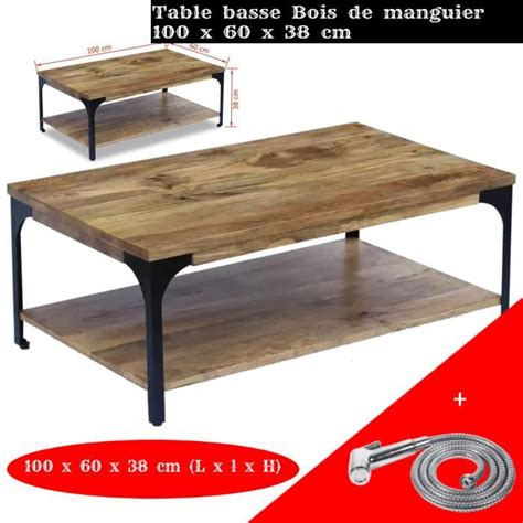 Table Basse Aramox Bois De Manguier Laqu Contemporain X