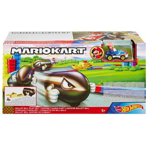 Hot Wheels Mario Kart Bullet Bill Launcher Playset With Sneeker Vehicle