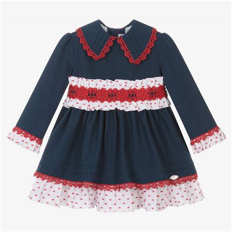 Miranda Girls Navy Blue And White Dress Childrensalon Outlet