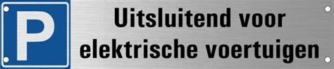 Parkeren Uitsluitend Voor Elektrische Voertuigen Bord Boorgaten In