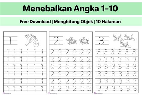 Menebalkan Angka 1 10 Lembar Kerja Anak Tk Free Download By Lembar Kerja Anak Tk Medium