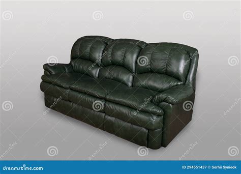 Green leather sofa stock image. Image of room, couch - 294551437