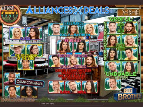 Big Brother 21 Week Three Alliance Updates Six Shooters Are Und9able And Gr8ful Big Brother