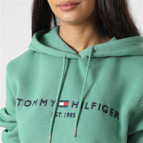 Tommy Hilfiger Sweat Capuche Femme Regular Vert