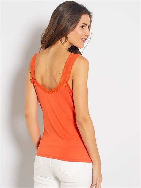 Camiseta De Encaje De Tirantes Naranja Kiabi 600€