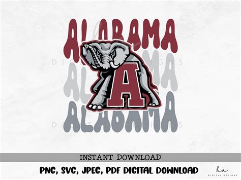 Alabama Pngsvgjpegpdf Instant Digital Download Sublimation Roll