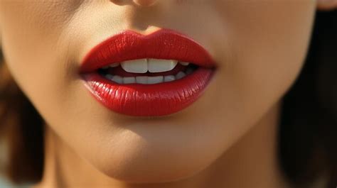 Premium Ai Image Female Red Lips Hd K Wall Paper Photographic Image