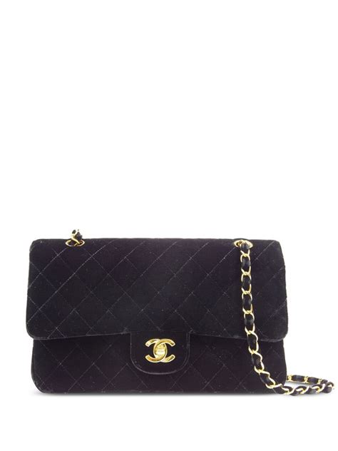 Pre Owned Chanel Medium Double Flap Shoulder Bag In Black Modesens