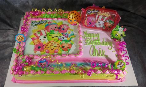 Shopkins Sheet Cake With Figure Set And Edible Image Layon Tiffanys