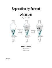 Experiment Separation By Solvent Extraction Docx Separation By