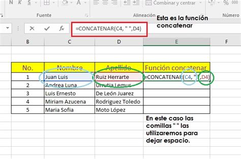 Fórmulas Avanzadas en Excel Concatenar