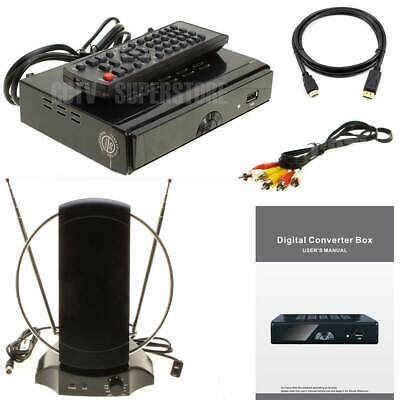 HDTV Digital Converter Box Digital Indoor TV Antenna HDMI Set 50 Miles ...