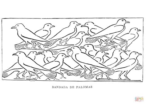 Ancient Egyptian Depiction Of Pigeons Coloring Page Free Printable