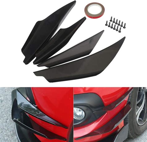 Ulofpc Pcs Parachoques Delantero Spoiler Side Duck Splitter Fins Car