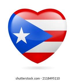 Heart Puerto Rico Flag Colors Love Stock Vector Royalty Free