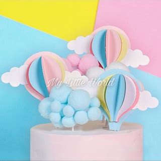 Jual Topper Balon Udara Cute Pastel Macaron Awan D Colorful Hot Air