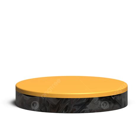 3d Gold And Black Cylinder Podium Transparent Background Vector 3d