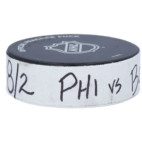 Boston Bruins Vs Philadelphia Flyers Practice Used Puck From