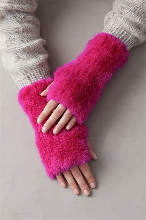 Womens Holly Fingerless Mink Fur Gloves Overland