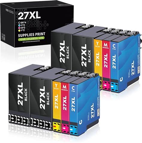 10 Pack Uoopo 27XL Ink Cartridges Multipack Replacement For Epson 27 XL