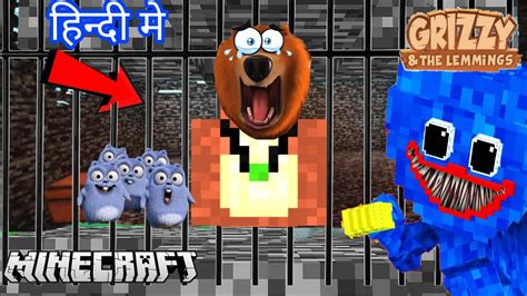 Huggy Wuggy Trapped Grizzy The Lemmings Inside Bedrock Prison In