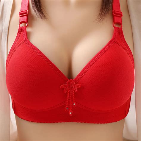 Munlar Women S Bra Red Wire Free High Support Push Up Lift Bra Comfort