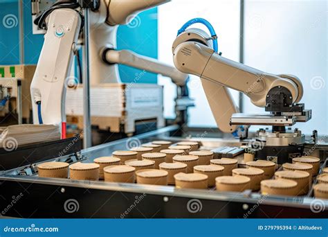 Packaging And Sorting Robot Performing Quality Inspection On Newly