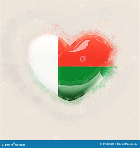 Heart With Flag Of Madagascar Stock Illustration Illustration Of