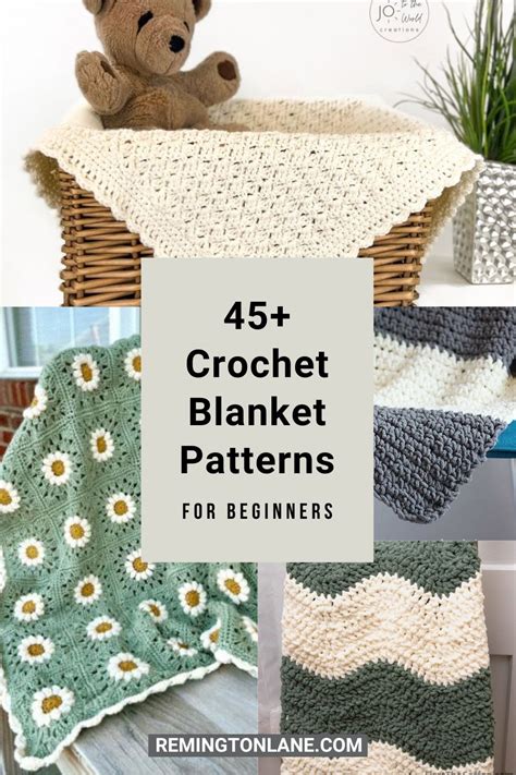 45 Crochet Blanket Patterns For Beginners Remington Lane Crochet