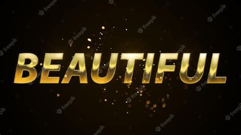 Premium Photo A Gold Text Effect With The Word Beautiful In The Middle