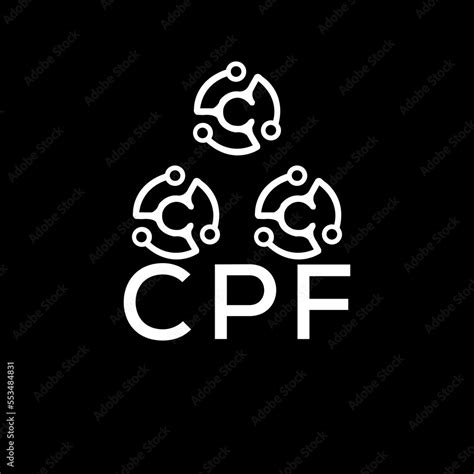 CPF letter logo. CPF best black background vector image. CPF Monogram logo design for ...