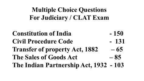 Multiple Choice Question On Constitution CPC Transfer Of Property Act