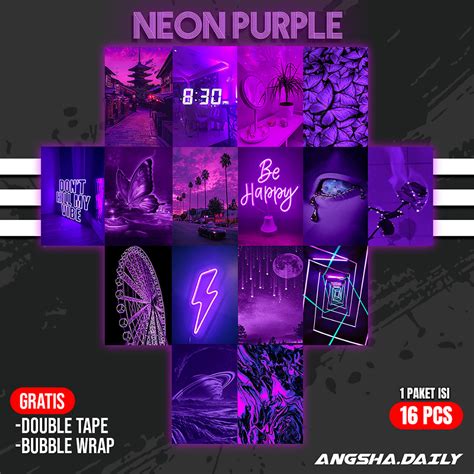 Jual Poster Aesthetic Neon Purple Ukuran A5 Dekorasi Kamar Hiasan Dinding Shopee Indonesia