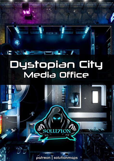 Dystopian City Media Office P Cyberpunk Animated Battle Map